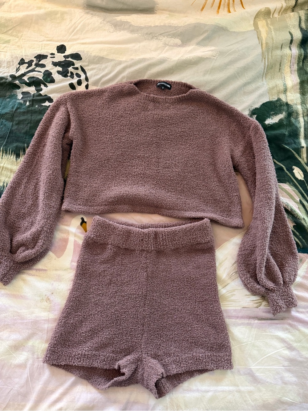 Pretty Little Thing Brown Plush Knit Lounge Set